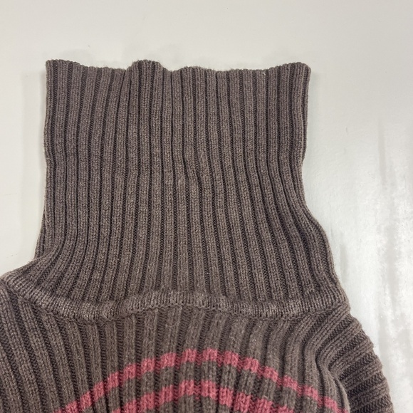 Vintage Y2K Calvin Klein Jeans Sweater Womens M Striped Rib Turtleneck Pullover - Picture 14 of 15